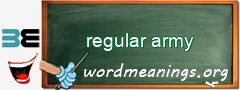 WordMeaning blackboard for regular army